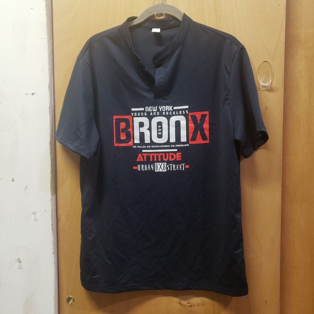 Bronx Streetwear Sz S layered w athletic & urban text #C1
